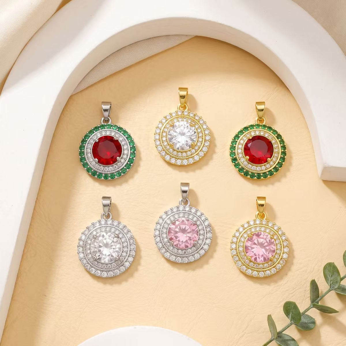 Radiant Halo Pendants